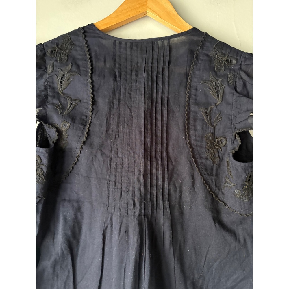 Zadig & Voltaire Tiara Voile Embroidered Top Navy XS - Picture 11 of 11